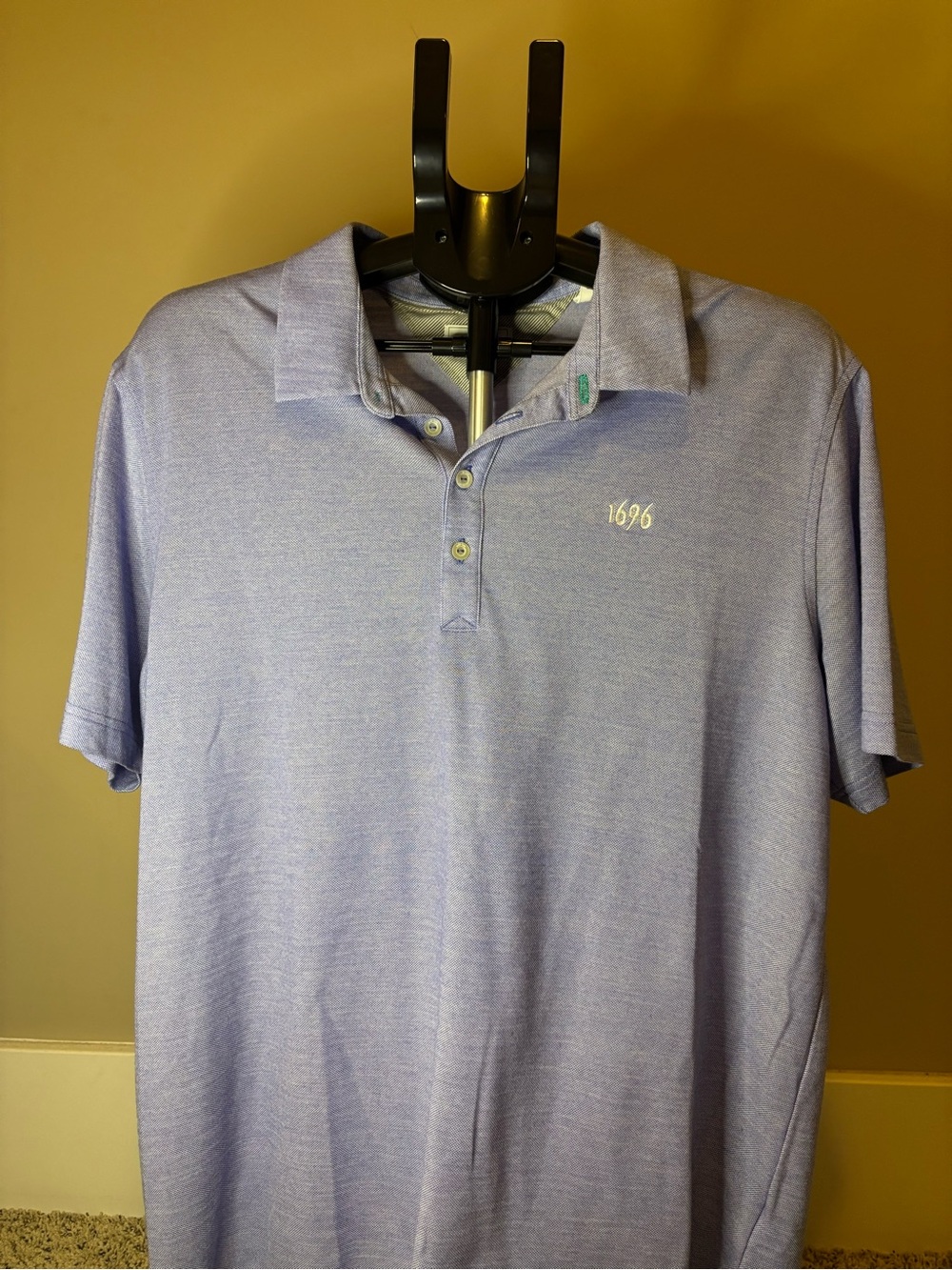 Adidas adiPure Men’s Golf Polo Shirt Blue Wool Blend 60% Wool Size L